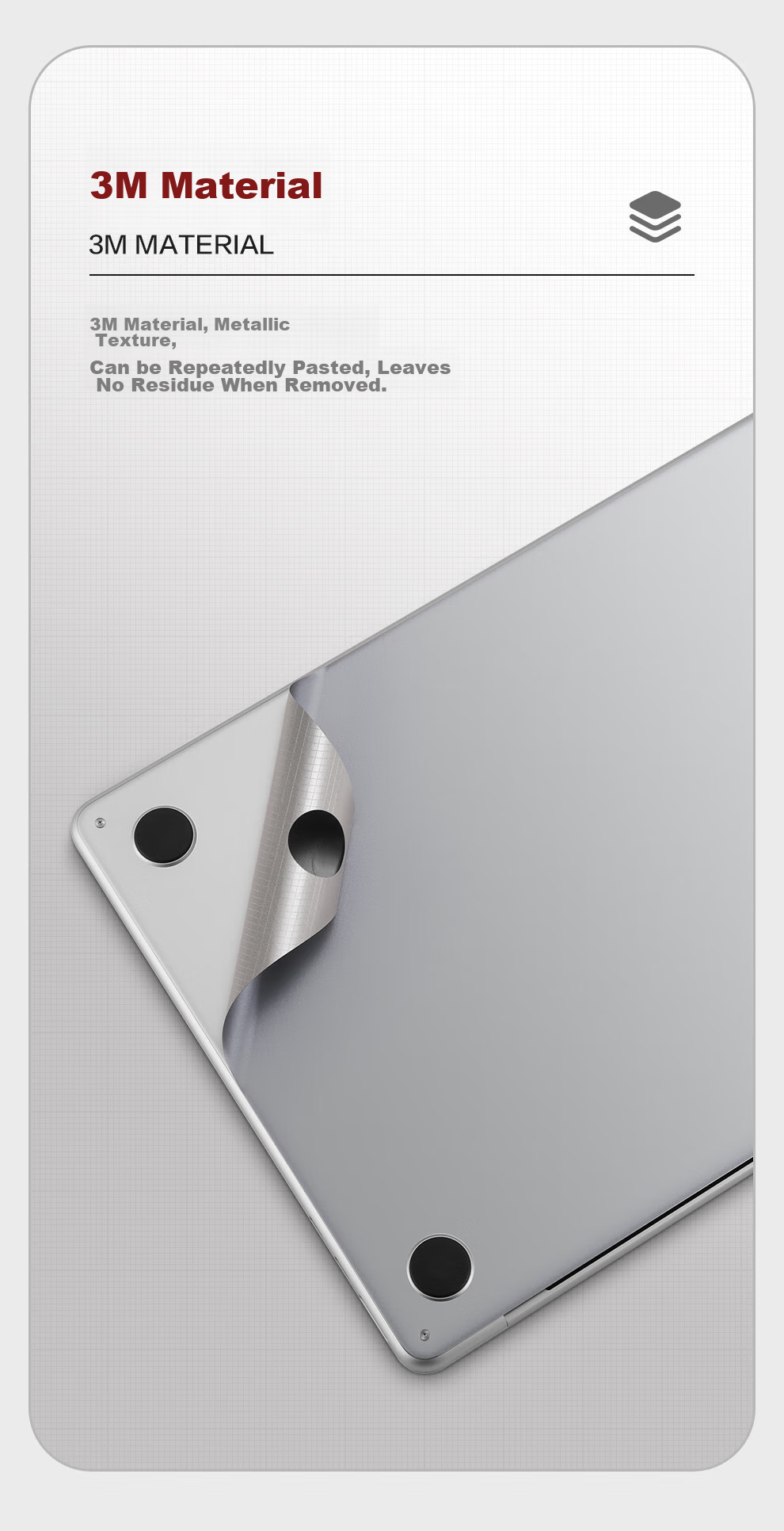 Jichuan Apple MacBook Pro 14-Inch M5/4/3/2 Body Protective Film for 2026/25/24/23 Models, Laptop Shell Cover, 3M Adhesive Sticker, Gray 8