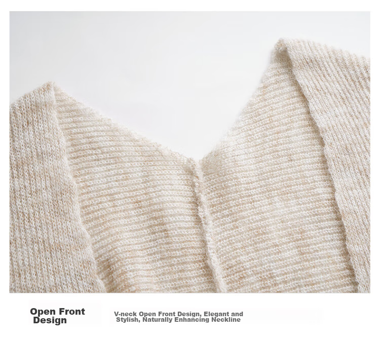 Olrain Batwing Sleeve Knitted Cardigan, Women's Loose Casual Thin Sweater Shawl, Outer Layer for Spring And Autumn, Apricot Color, XL Size 36
