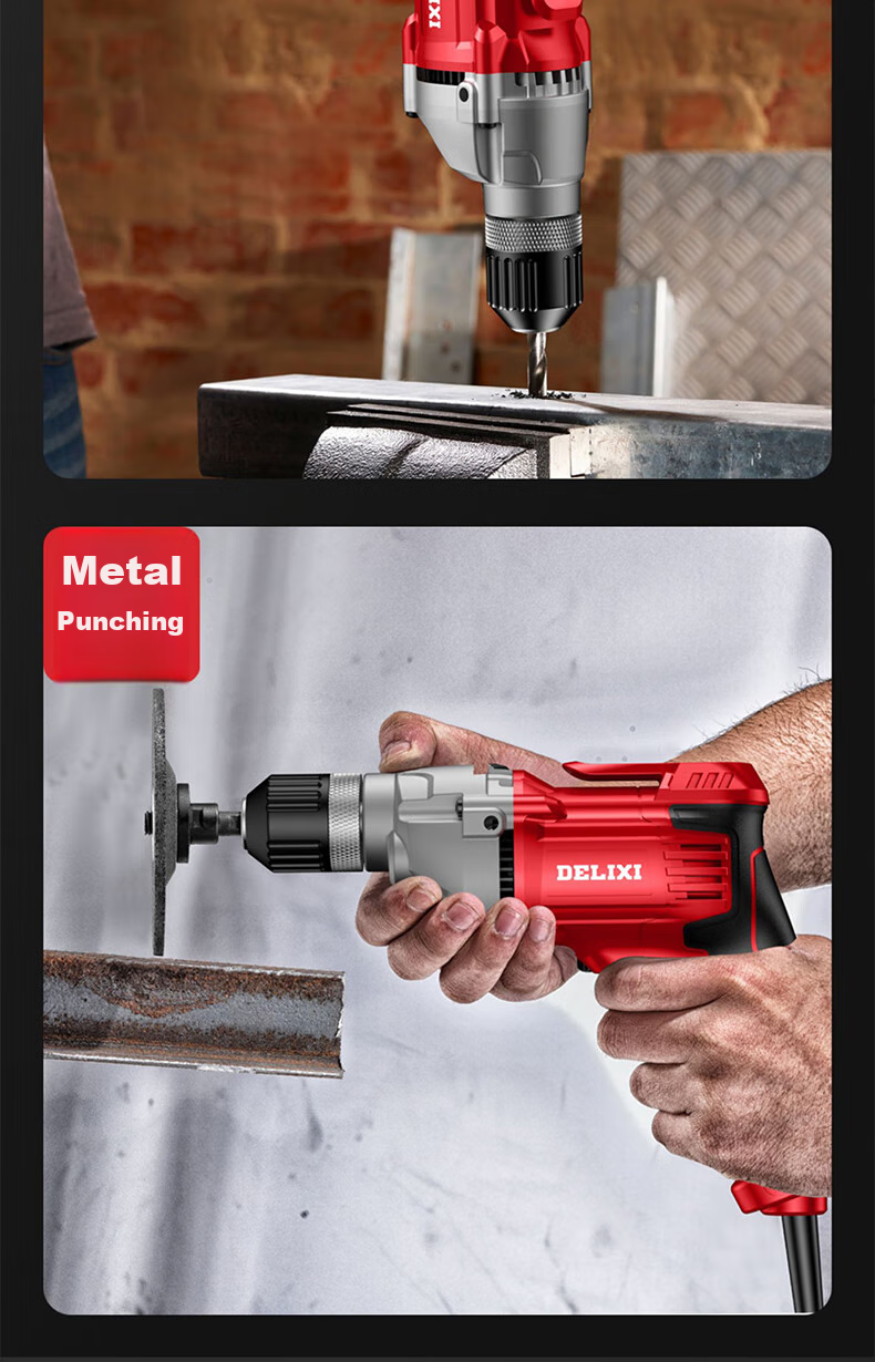 Deli Xidianqi 550W Electric Drill, AC Reversible Rotation, Household Power Tool, Multifunctional Handheld Electric Drill 15