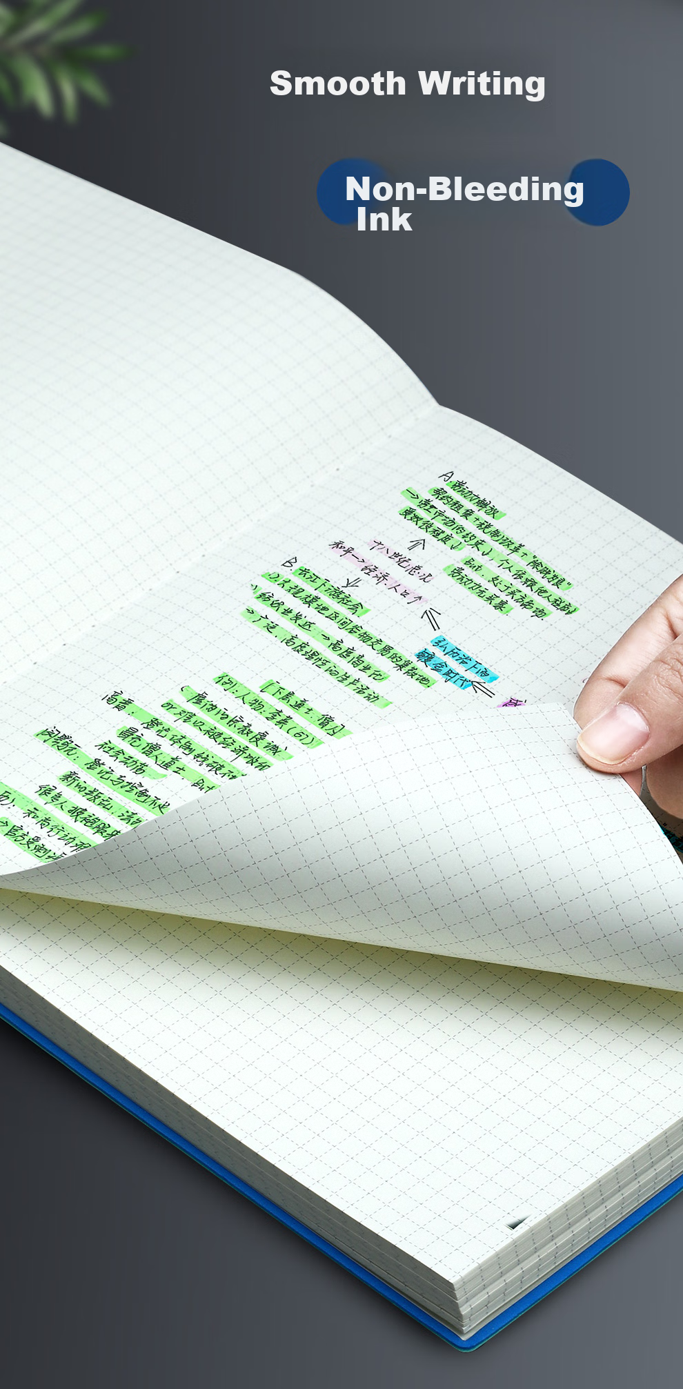 Jiaranheng Creative Square Notebook, Stylish Design for College Students, Exam Preparation, Soft Cover Journal, Mind Mapping Notebook, Customizable, Horizontal Lines/Lake Blue Color 6