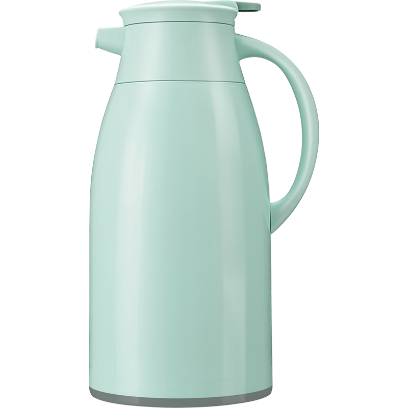 JEKO&JEKO Insulated Thermos for Home Use, Hot Water Bottle, Large Capacity Water Jug with Glass Inner Liner for Dormitory, 1.9L Light Blue