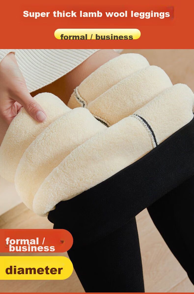 LangSha 25 Autumn Winter New Lamb Fleece Lined Leggings Thickened Warm High Waist Slim Fit Plus Size Cotton Pants for Women 1