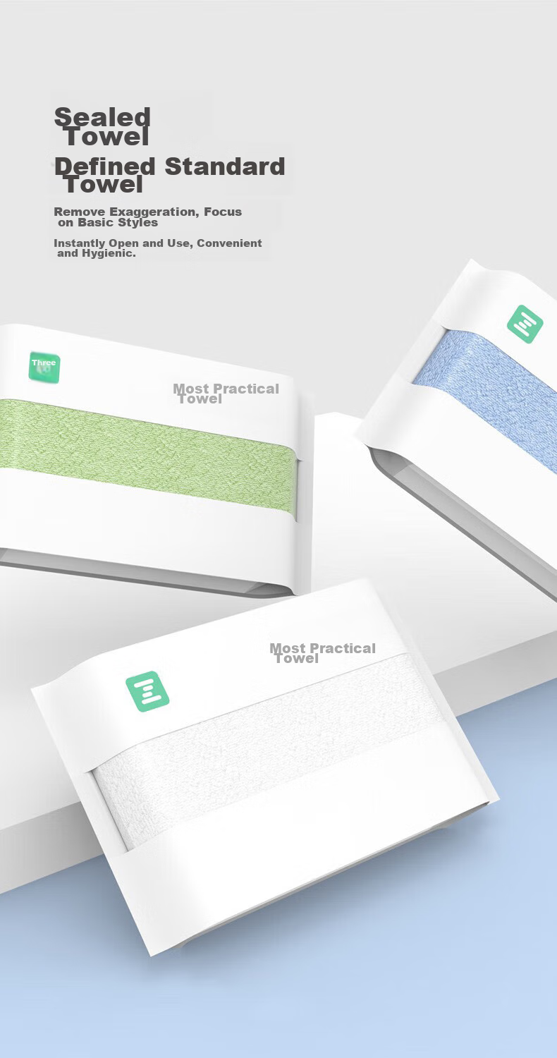 A-Life Sealed Towels, Pure Cotton Soft 3-Pack, Xinjiang Long-Staple Cotton Class A Towels, Absorbent Face Towels, Blue/purple/orange 7