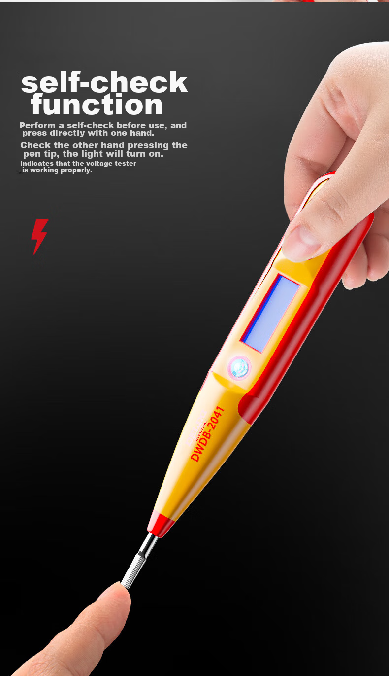 DELIXI Electrician's Voltage Tester, Specialized for Household Wire Testing, Multi-Functional Voltage Detector Pen for Checking Breaks And Points 8