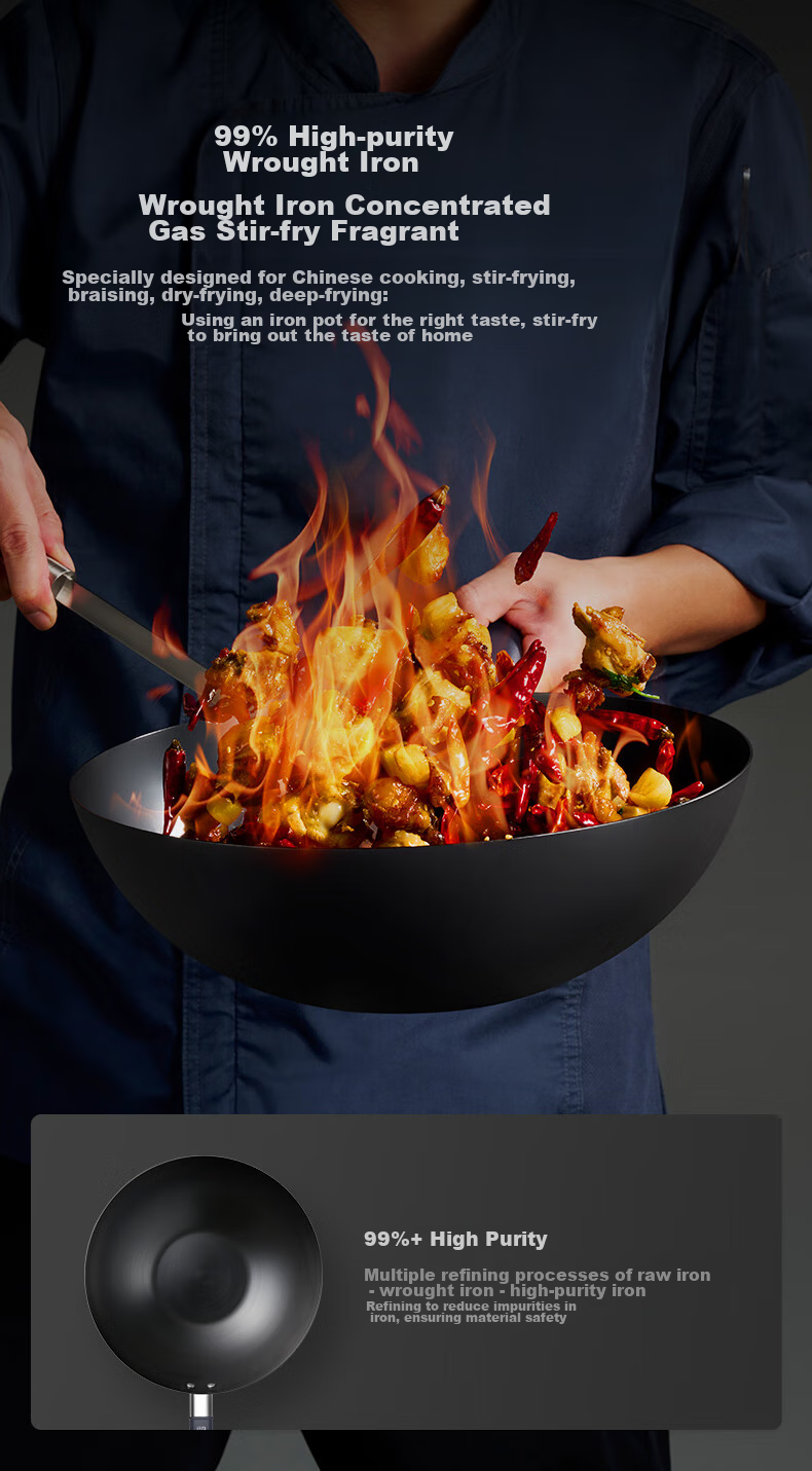ZWILLING Iron Wok, Non-Coated, Suitable for Induction And Gas Stoves, Silver Iron Wok, 30cm 3
