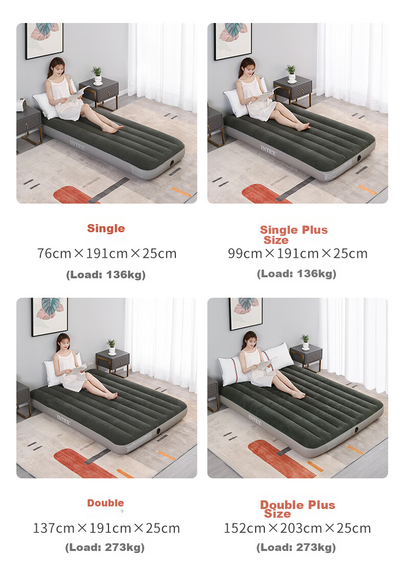 INTEX Inflatable Car Mattress, Camping Outdoor Mat, Car Bed Companion, Nap Lounger, Double Folding Bed, 64108 10