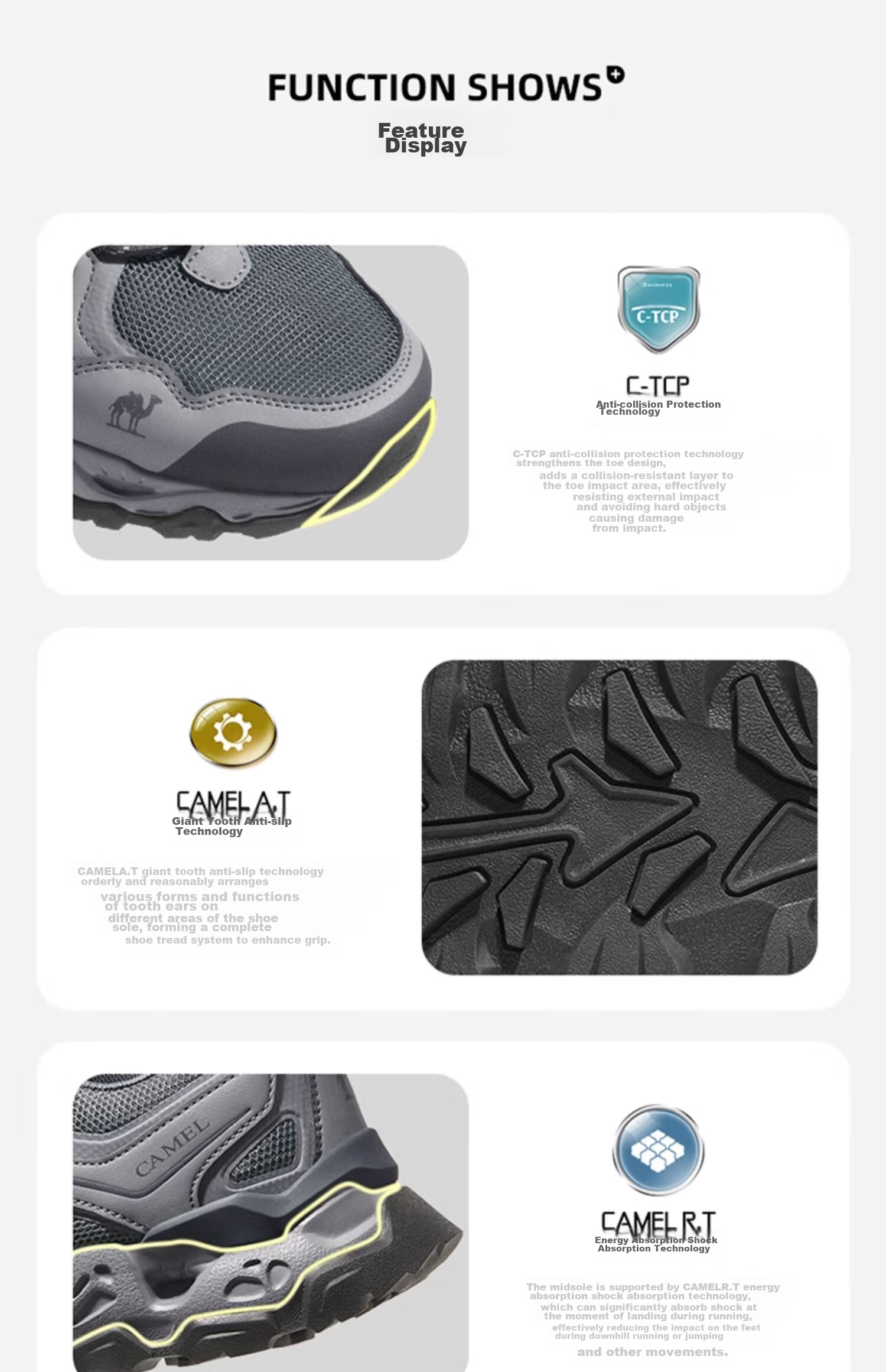 CAMEL [Yiyan] Women's Outdoor Shoes, Comfortable Breathable Hiking Boots, Shock-Absorbing Wear-Resistant Low-Top Trekking Shoes 3014 9