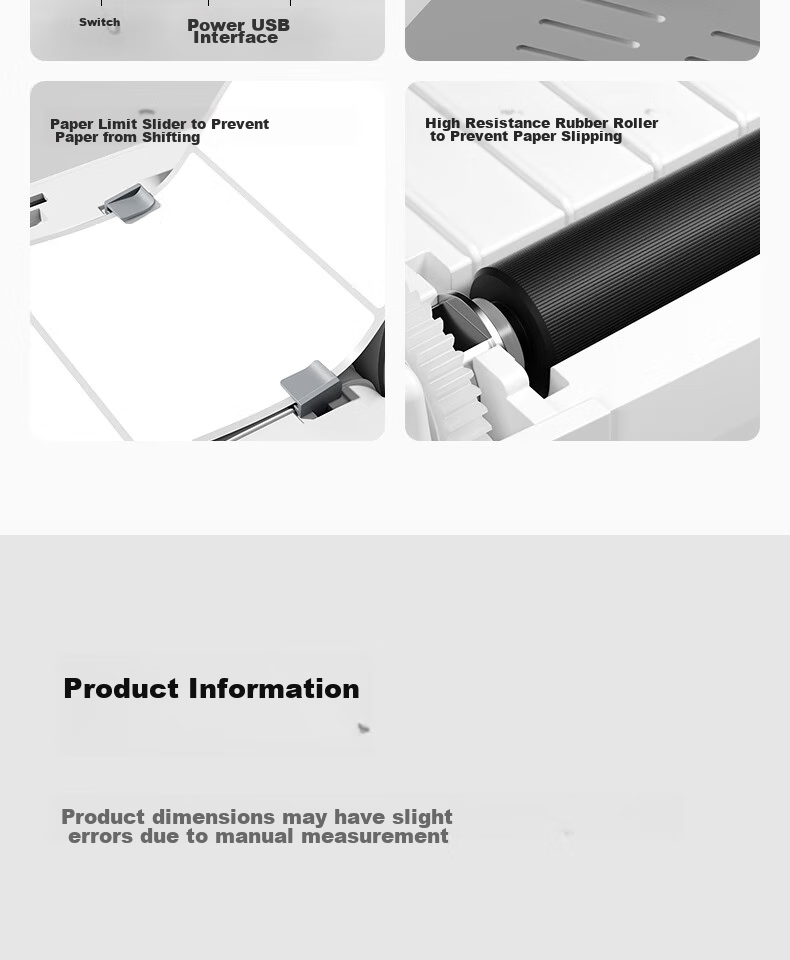 Deli DL-888B(NEW) Thermal Label Printer, Express Delivery Warehouse Logistics Shipping Label, Fixed Asset 108mm Commercial Office Printing, Self-Adhesive Barcode Large Paper Warehouse Printer, USB Versio 18