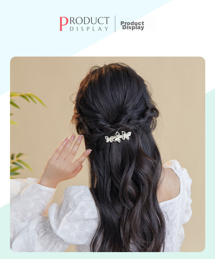 CHIMERA Elegant Hair Clip, Back of Head Half-Up Butterfly Bun Clip for Women, Side Clip Hair Accessory, Mid-Autumn Festival Gift 15