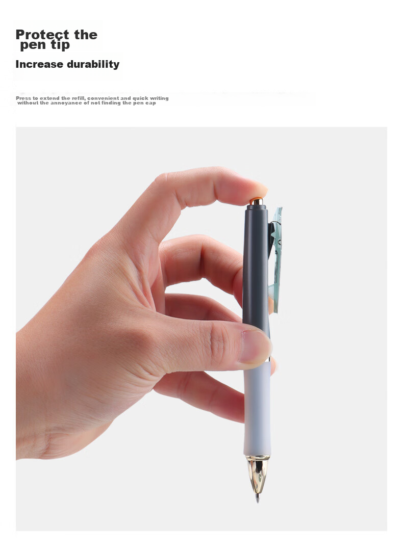 BAOKE PC3978 Premium Retractable Gel Pen 0.7mm Bullet Tip Signing Pen, Twilight Blue, Writing Black, Single Pe 7