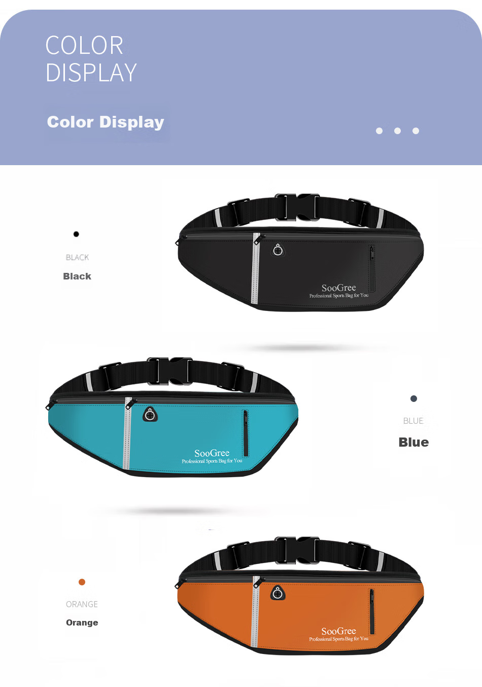 SooGree Sports Waist Pack, Running Phone Carrier, Unisex for Men And Women, Cycling Marathon Waterproof Multifunctional Phone Storage 13