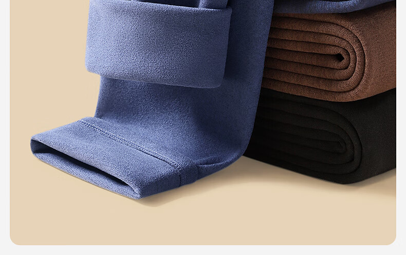 Dushiliren Cashmere And Silk Men's Thermal Pants, Autumn And Winter Couples' Fleece-Lined Thick High-Elastic Base Layer Pants with Knee Pads, Camellia Oil Cotton Pants 5