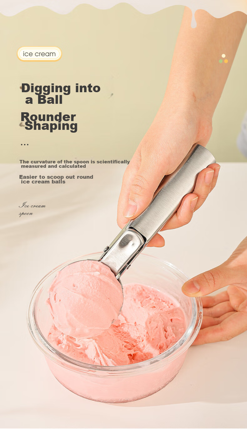 Guangyi Ice Cream Spoon, Popsicle Scoop, Ice Cream Scoop, Watermelon Scoop, Stainless Steel Fruit Baller, GY7914 4