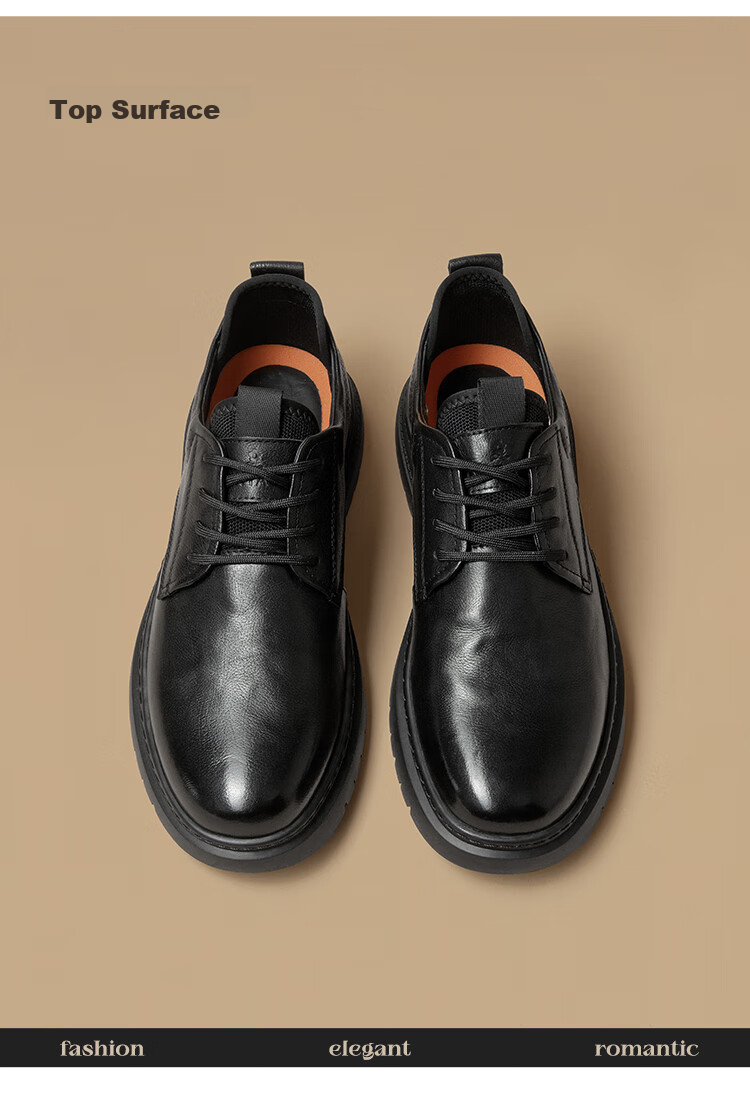 MONTAGUT Men's Shoes, 2026 British Style Spring New Light Luxury Business Formal Dress Men's Suit Lace-Up Casual Shoes, Heightening Shoes for Me 13