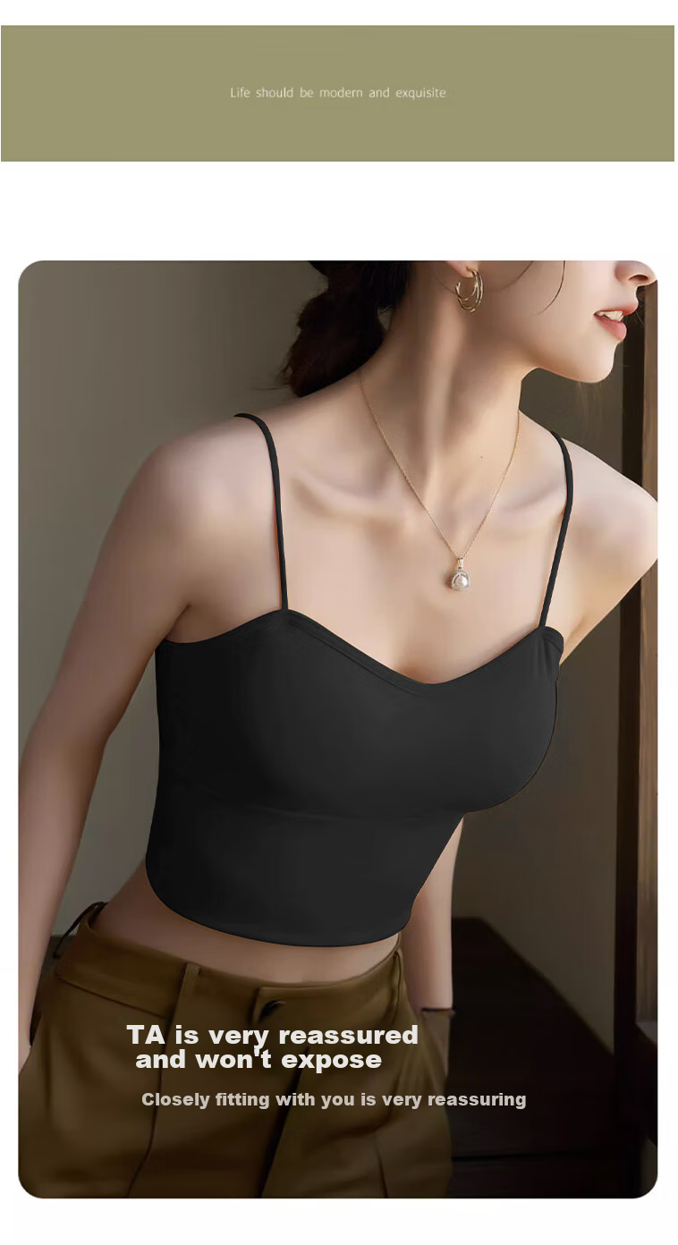FitonTon Women's Camisole Bra, Beautiful Back Design, Sports Yoga Underwear with Built-In Bra Pad, Sexy Lingerie, White, Size M 21