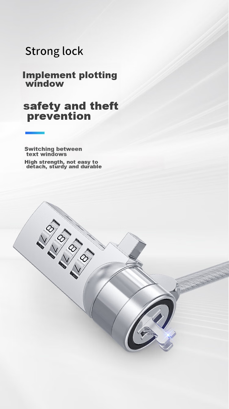 NVV Laptop Lock, Security Anti-Theft Lock, Notebook Lock, Code Key Standard Lock Hole Suitable for Lenovo HP ASUS ThinkPad Universal Lock NL-1 3