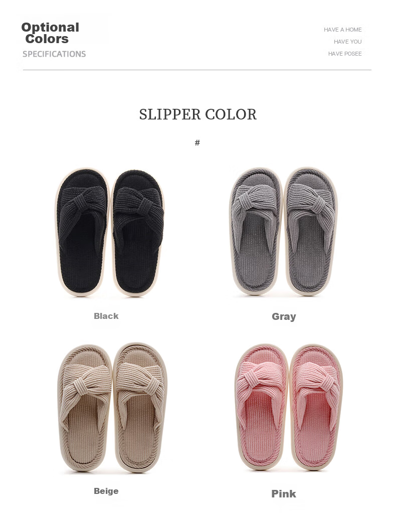 GUOLUOFEI Japanese-Style Sliding Home Cotton Slippers, Couple Indoor Floor Soft-Soled Non-Slip All-Season Men's, Beige, Size 44/45 4