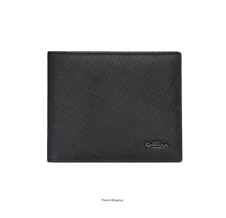 Goldlion Men's Wallet, Short Style, Large Capacity, Leather Billfold, Gift Box, Birthday Present 13