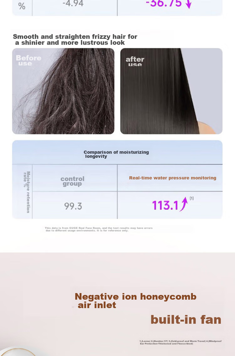 GUGE German [Wireless Portable] Straight Hair Iron, Negative Ion Straightening Iron, Gentle on Hair, Wireless Straightening Iron for Men And Women, Mini Small High Crown Straightening Iro 14