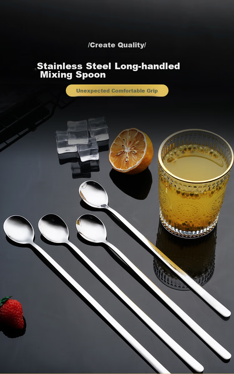 Shihua 304 Stainless Steel Long Handle Whisk, 23.6cm, Coffee Spoon, Milk Powder And Honey Mixing Spoon, Cocktail Spoon, Ice Spoon, 1 Piece 1