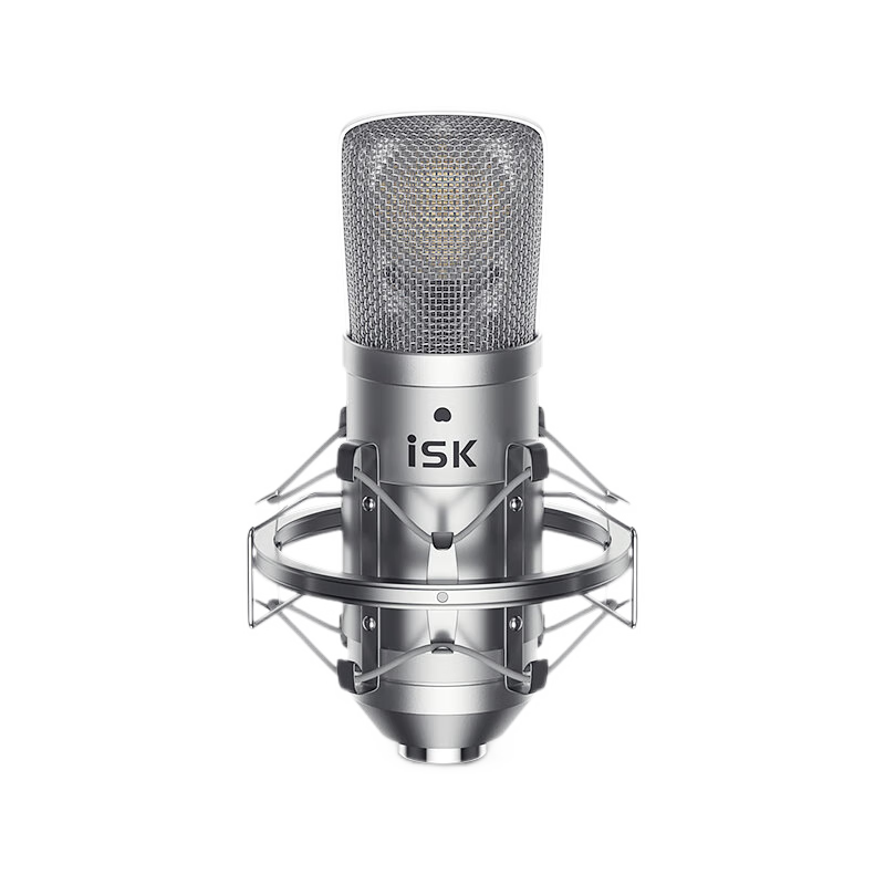 ISK BM-800 Professional Large Diaphragm 48V Condenser Microphone for Mobile Phones, Computers, Sound Cards, Live Streaming, Singing, Shouting, Recording, And Voice Overs. Optional with Sound Card, Headphones, Complete Set