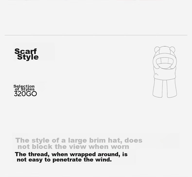 Bananain Basic 320Go Children's Hooded Neck Warmer Scarf, Baby Warm Windproof Fleece-Lined Hat for Girls And Boys 9