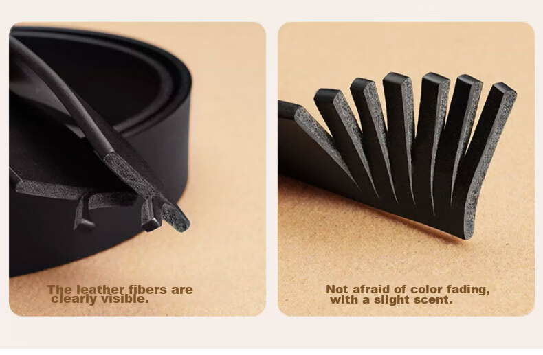 Huili Men's Genuine Leather Belt with Automatic Buckle, New High-Quality Cowhide Business Casual Simple Waist Belt 10
