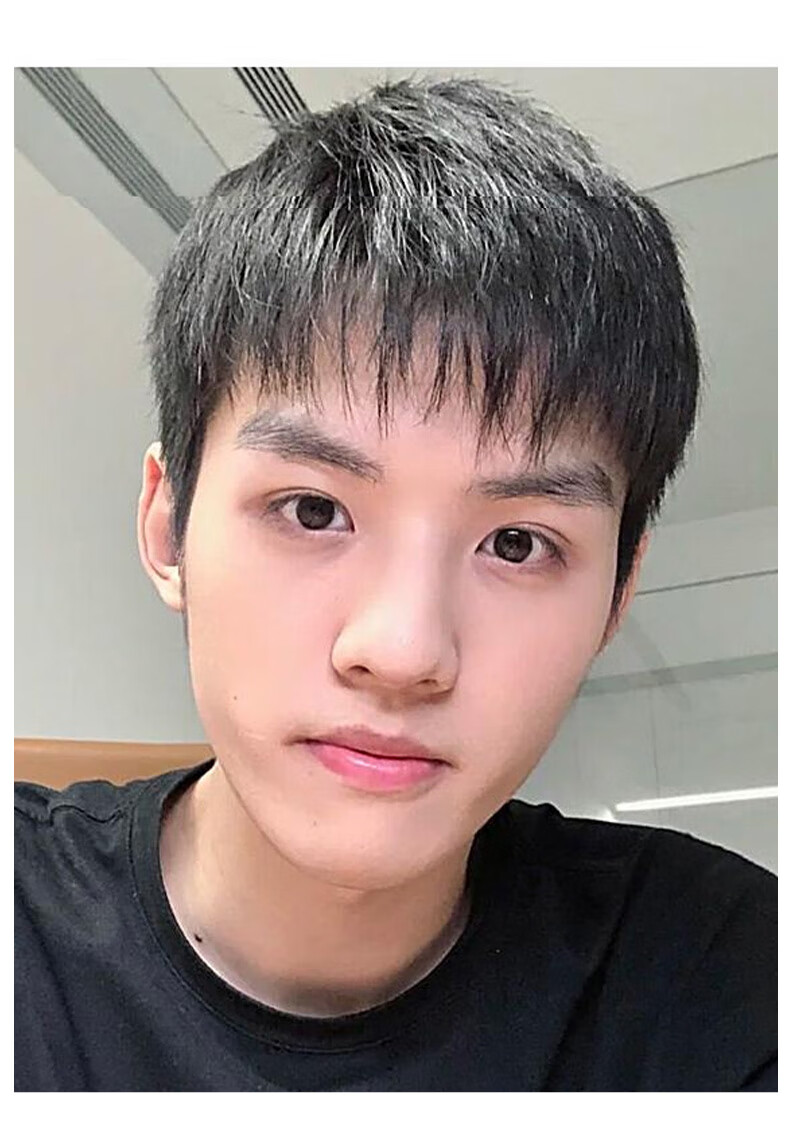 Baisitang Men's Wig Natural Full Head Cover Real Human Hair Wig 100% Real Hair Wig for Men with Slight Parting And Bangs 13