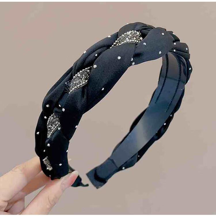 YeFeiLi Twisted Rhinestone Wave Headband Women's High-End Teeth Anti-Slip Hair Press Hair Accessories Premium Hair Clip 9