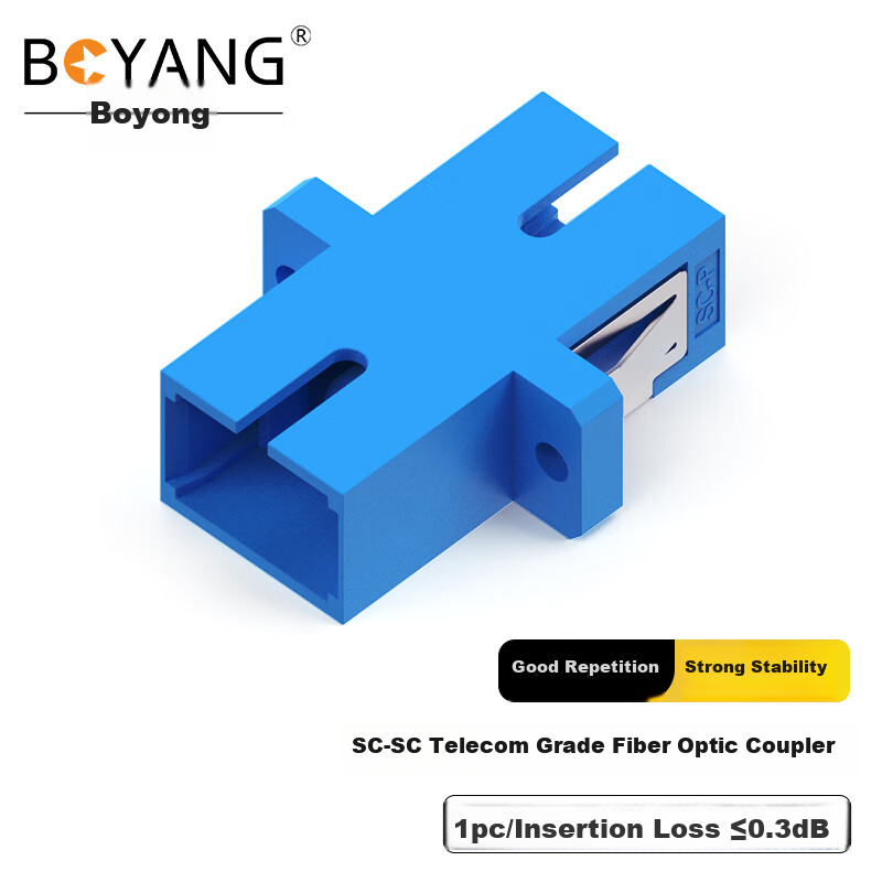 BOYANG BY-F11 Telecom-Grade SC Coupler, SC Interface, Fiber Optic Flange Adapter, Fiber Optic Extension Connector