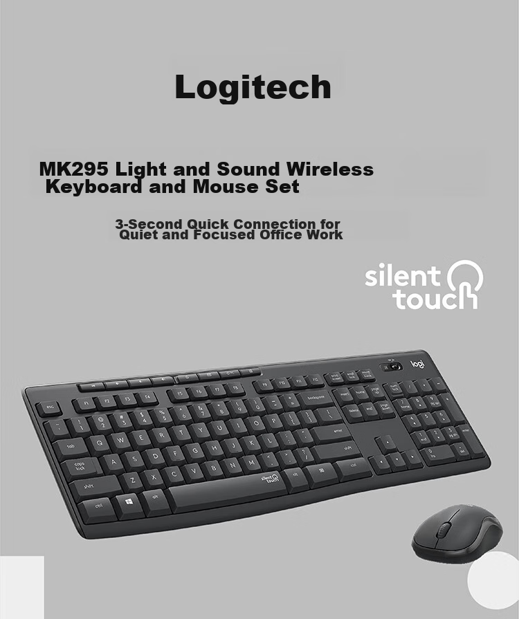 Logitech MK295 [Enterprise Grade] Wireless Keyboard And Mouse Combo, Ultra-Thin for Office Desktop And Laptop, Business Purchase, Black [Bulk Order Discount] 1