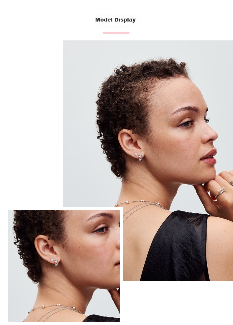 PANDORA Intricate Interlocking Three-Ring Earrings, Exquisite High-End Niche Birthday Gift for Girlfriend 5