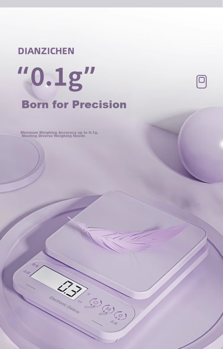 Royalstar Electronic Kitchen Scale, Home Food Scale, Compact Gram Scale, High-Precision Baking Scale, 10kg/0.1g Capacity 5