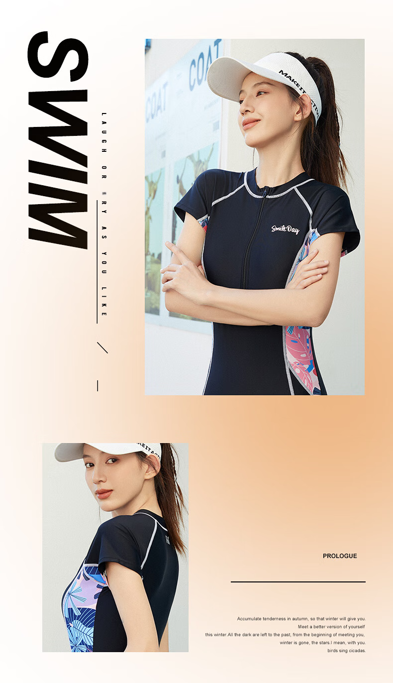 361° One-Piece Swimsuit for Women, Boyshort Style, Breathable, Quick-Drying, Professional Athletic, Conservative, Slimming, Suitable for Hot Springs And Beach Swimming 21