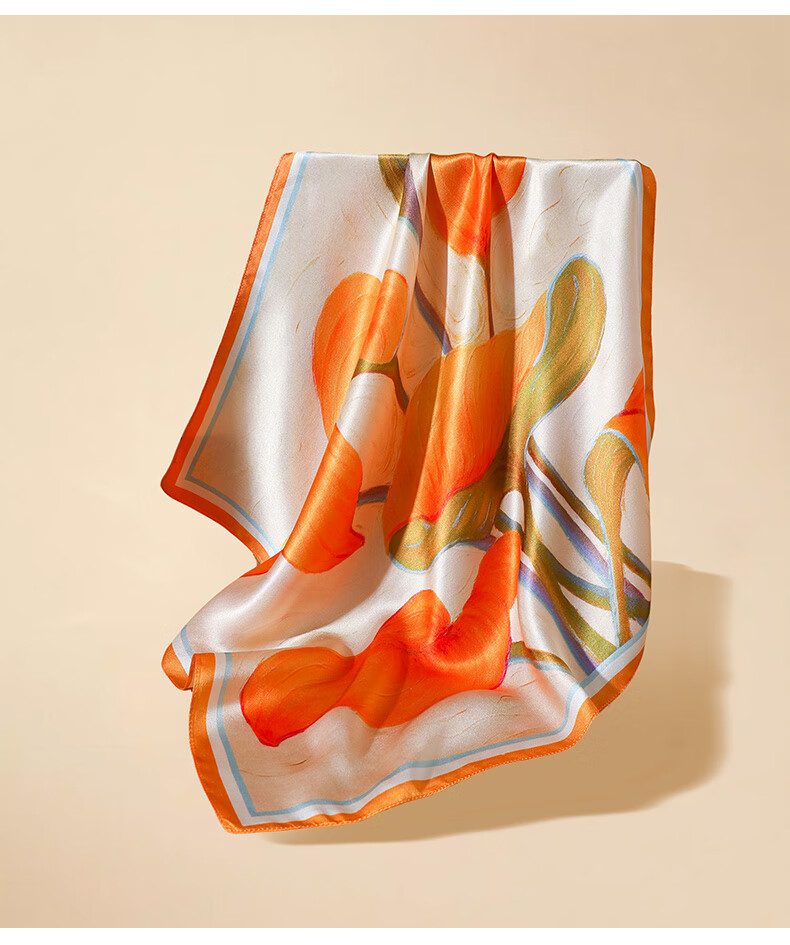 Hangsifu Silk Scarf, Mulberry Silk Neck Scarf for Women, Inner Wear, Neck Protection, Small Square Scarf, Scarf, Practical Birthday Gift for Mom 8