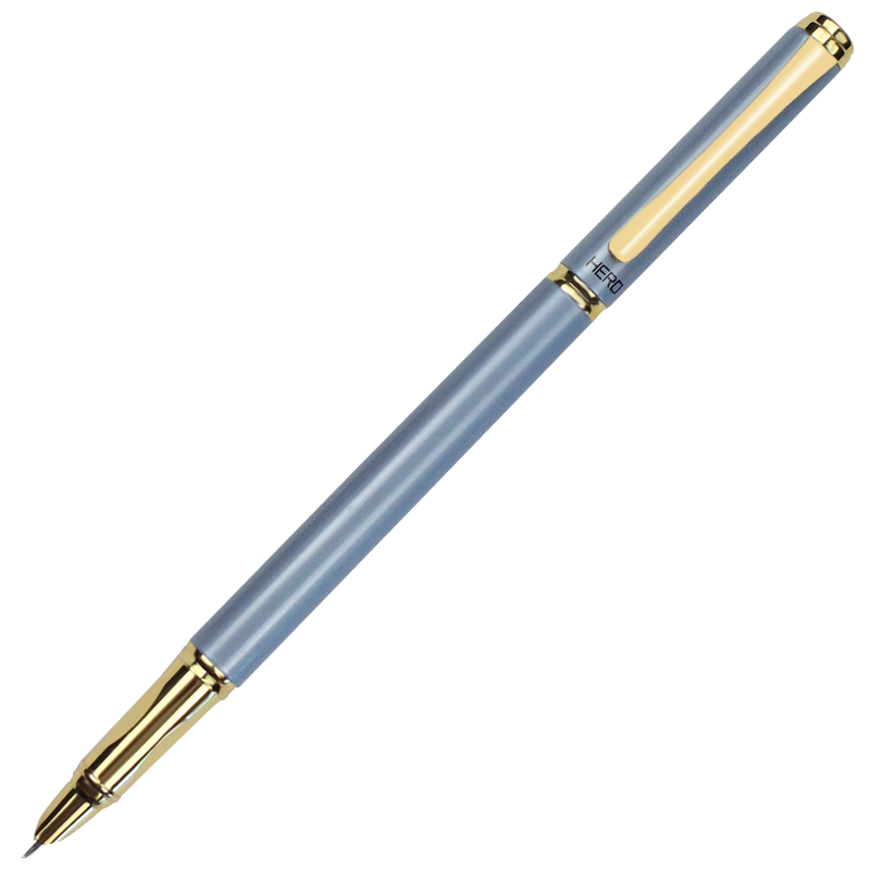 HERO 1302D Fountain Pen Iridium Nib Student Posture Correction Writing Pen Office Signature Ink Pen Blue (Fine EF Nib) New Year Gift