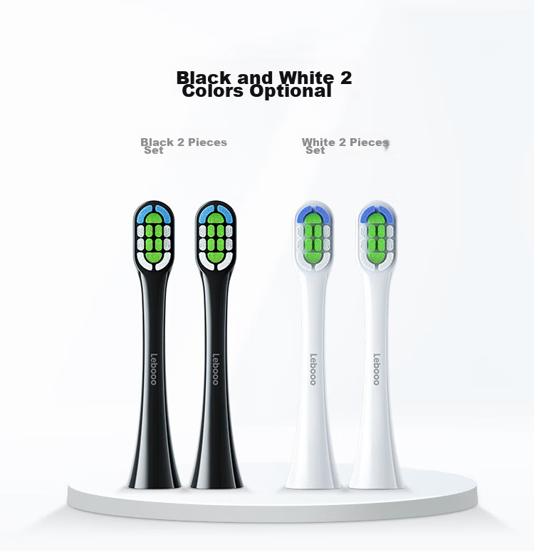Hongmengzhixuan Libode Smart Electric Toothbrush Star Diamond Edition Brush Head, Efficient Cleaning Type, 2-Pack (Black) 13