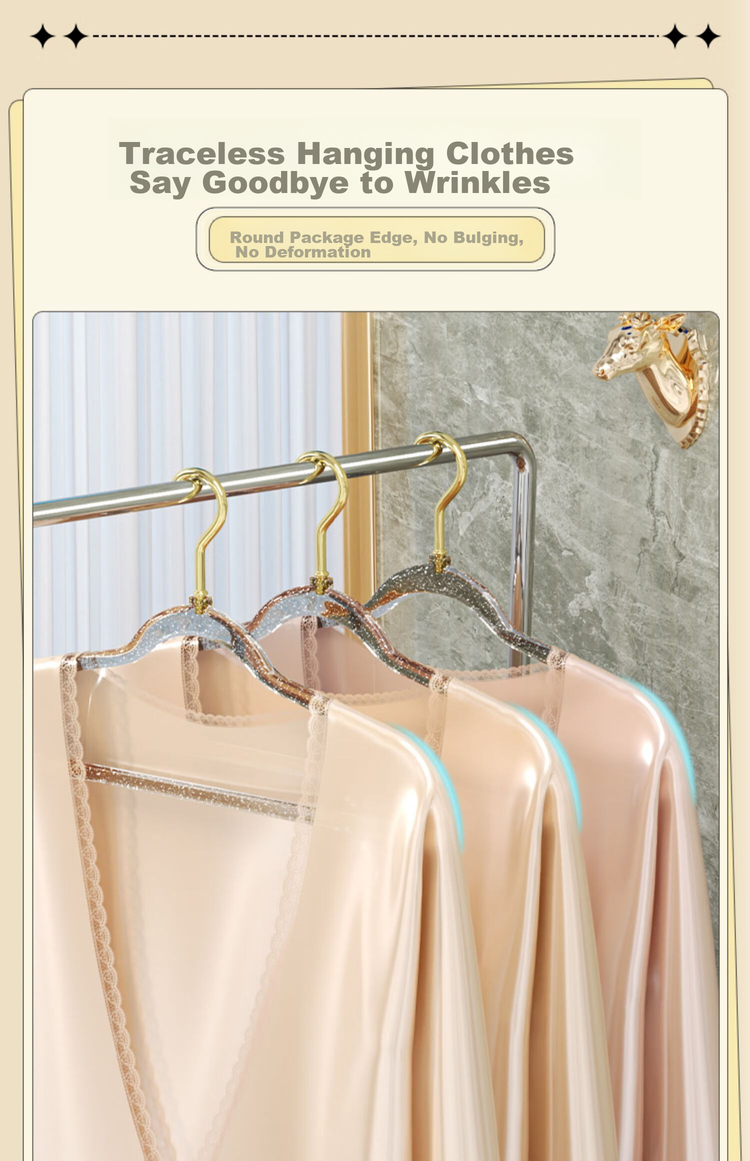 Fanyejia High-Quality Acrylic Hangers, 10-Pack, Home Use, Non-Slip, Clothes Hanger, Student Dormitory, Luxurious Drying Rack 2