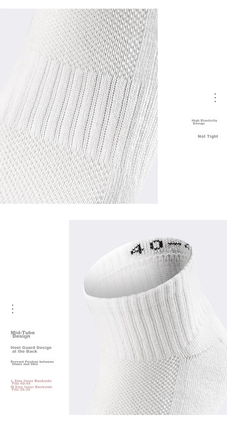 KELME Sports Socks (3 Pairs), Autumn And Winter Warm Sweat-Absorbing Mid-Calf Socks, for Basketball, Badminton, Running, Breathable Casual Socks 10