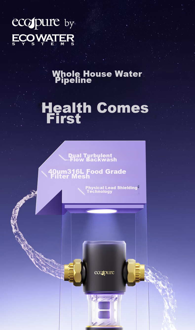 Yikepiao Pre-Filter Water Purifier for Home Use, Whole House Kitchen Under-Sink Pipeline Filtration, High Flow Rate, No Filter Replacement Needed, Lead-Free Dual Turbine Backwash, Explosion-Proof, Freeze-Resistant, Electric-Free Filter Bottle EPSF06-M 1