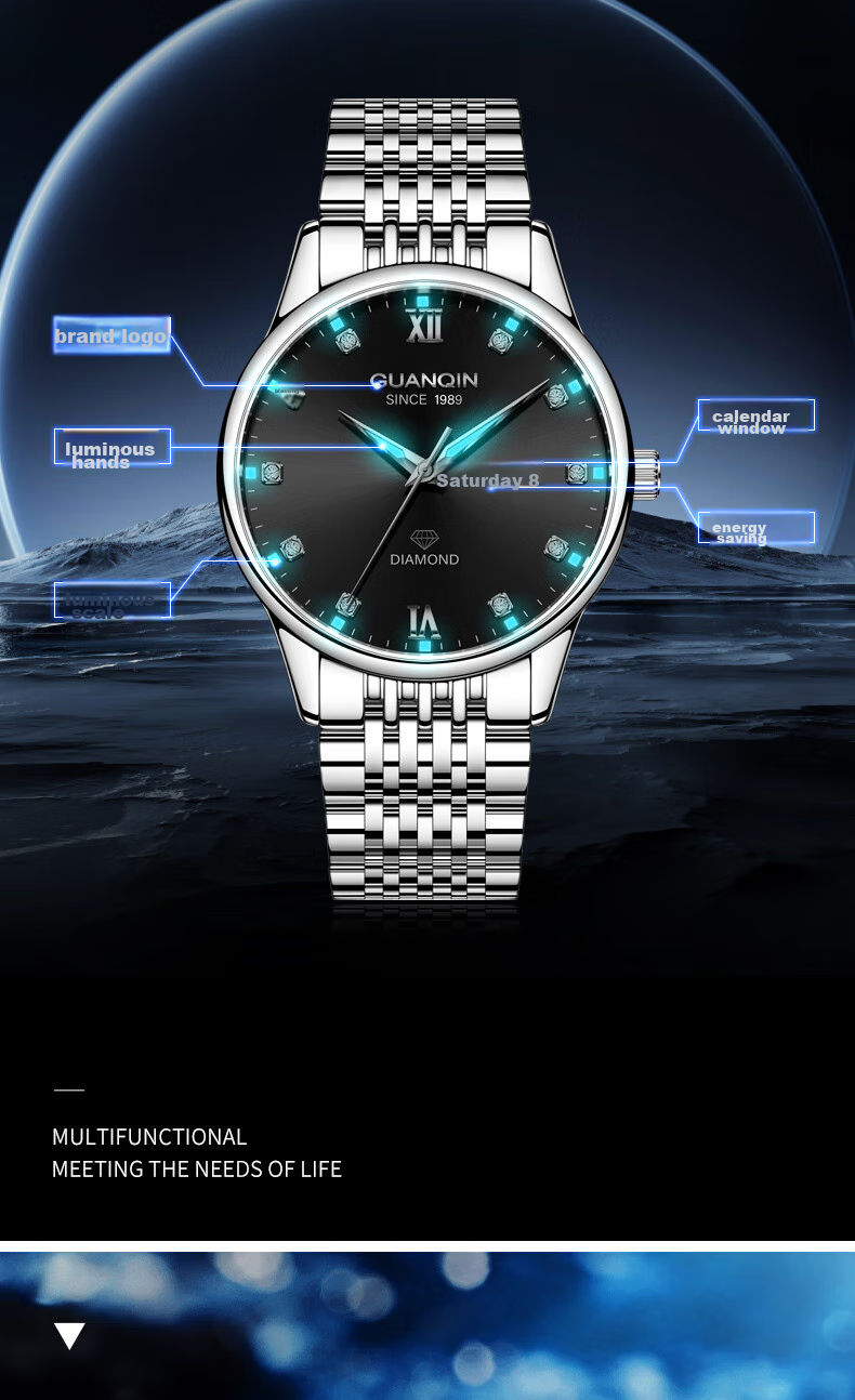 GUANQIN High School Entrance Exam-Specific Men's Watch for Middle And High School Students, Silent Exam Room Watch, Youth And Adult Gift 7