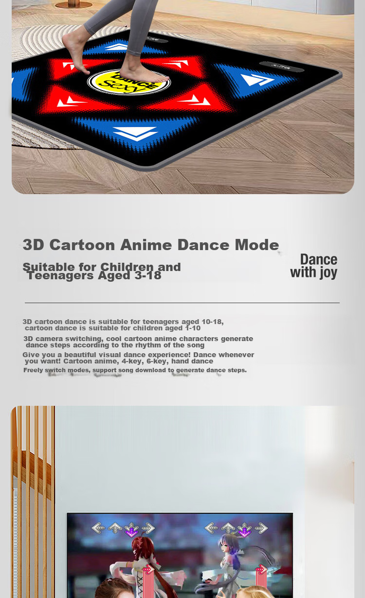HongTai Home Dance Machine, Wireless Dance Mat with Projector for Computer And TV, Smart AI Motion Capture 11