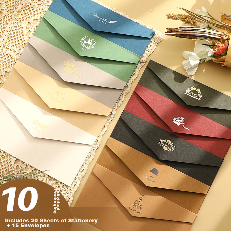 Jiaranheng Envelope And Letter Set, Back-To Gift for Teachers And Classmates, Birthday Card, Anniversary Creative Card, Vintage-Style Romantic Letter, Confession, Vintage Invitatio