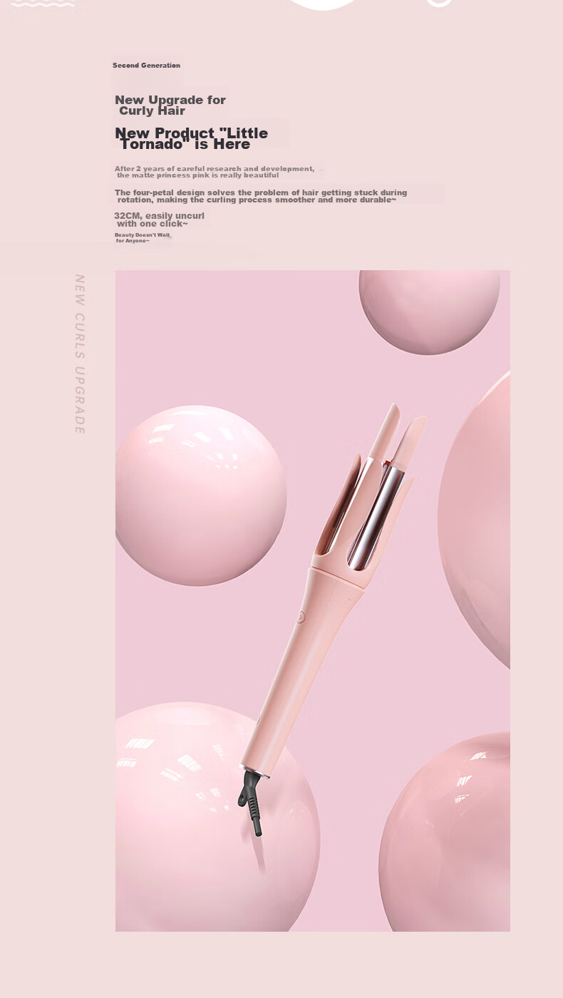 Jindao Fully Automatic Curling Iron, Gentle on Hair, Big Wavy Curl, Lazy Atmosphere, No-Stress Electric Curling Tool, Non-Sticky Hair Styling, 32mm Negative Ion K3 Portable, National Day Holiday Gift 4