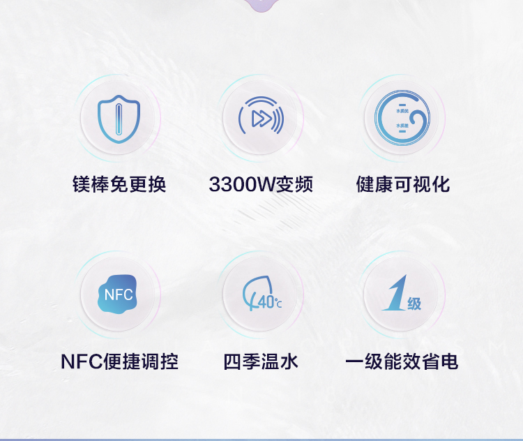  海尔（Haier）80升电热水器3300W变频镁棒免换健康可视金刚无缝胆WIFI智控EC8002-PD5(U1)