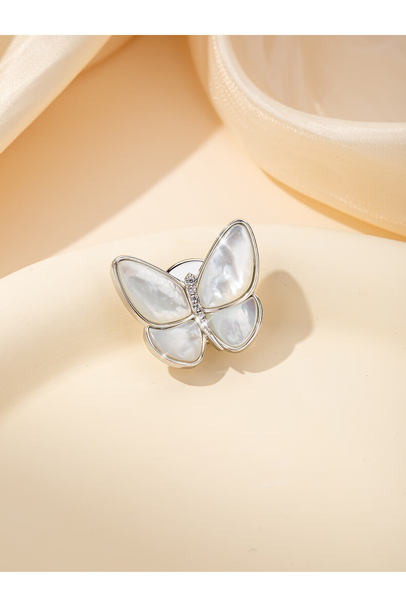 Qlady Shell Butterfly Brooch, High-End Women's Fashionable Corsage, Anti-Exposure Clasp, Seamless Magnetic Scarf Buckle, Suit Accessory Gift 5
