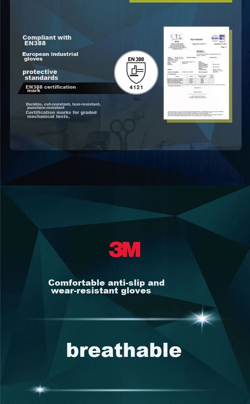 3M Touchscreen Gloves, Compatible with Touchscreen Phones, Industrial Labor Maintenance Non-Slip Adhesive Nitrile Coated Wear-Resistant, Universal Breathable [Touchscreen Type L Size] 8