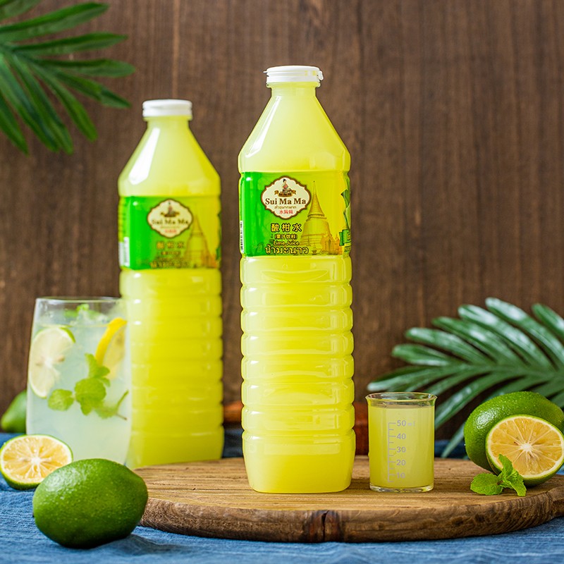 水妈妈泰国进口 酸柑水青桔汁青柠檬汁 泰餐调味小青柑果汁饮品浓浆1L
