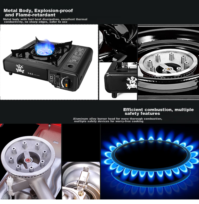 Kashile Portable Cassette Stove Gas Stove Outdoor Cooking Equipment Gas Cooker Household Magnetic Cassette Stove Picnic Barbecue Gas Stove 9