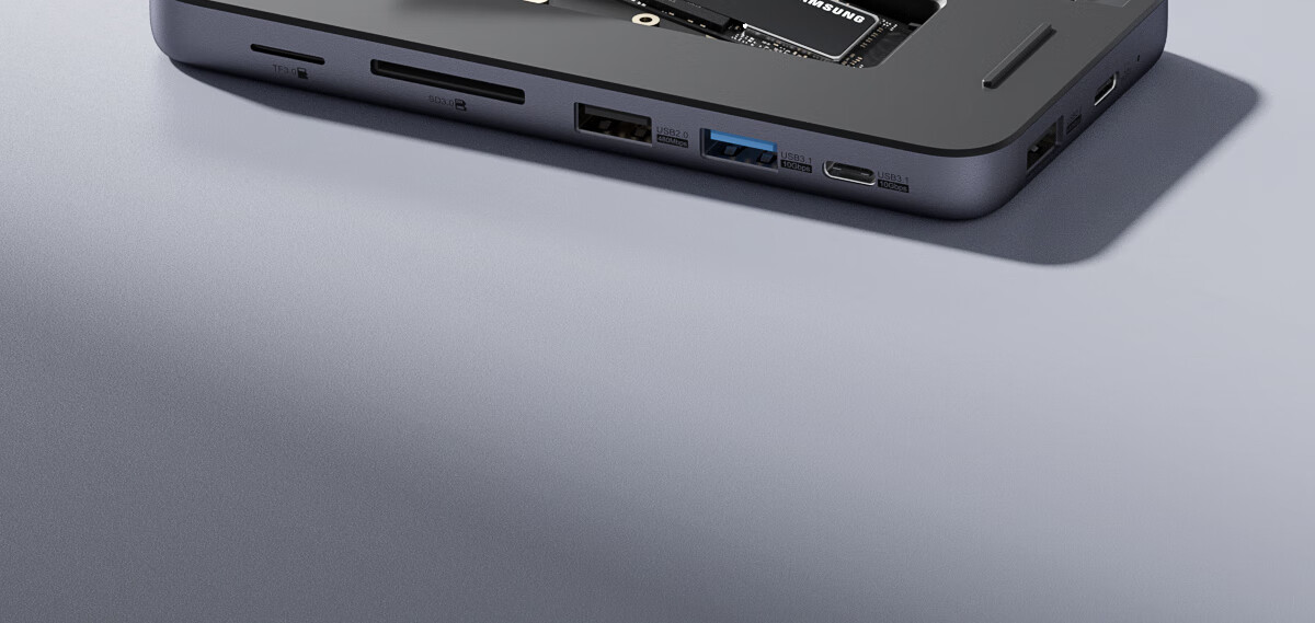 Haibaisi Hard Drive Enclosure Docking Station Type-C USB Multi-Port Hub HDMI Adapter Thunderbolt 4 Compatible with Apple MacBook M.2 Expansion 3
